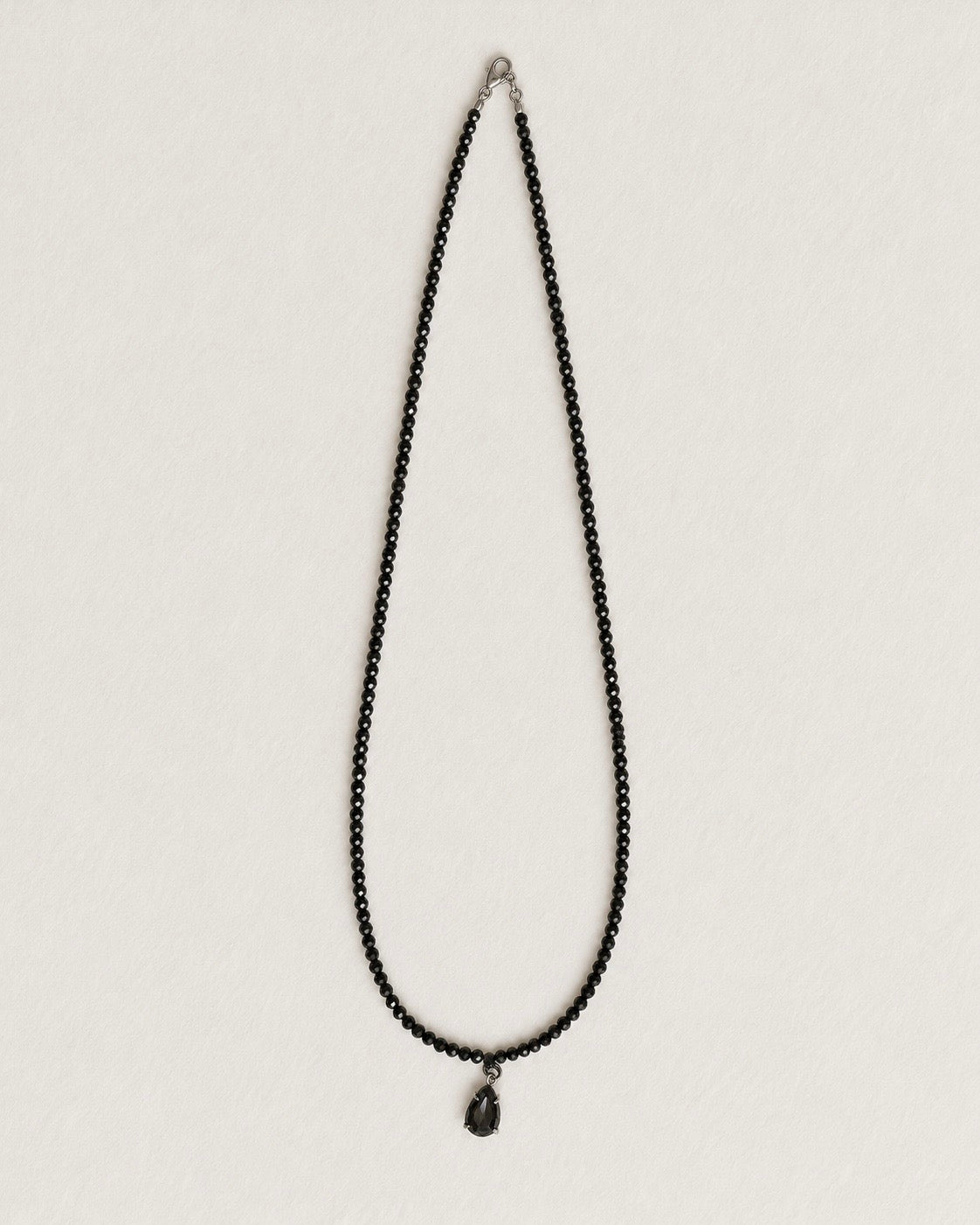 18K White Gold Black Diamond Bead Necklace