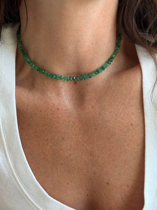 Faceted Emerald Necklace