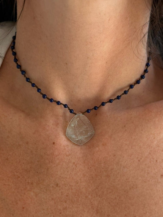 Lapis and Crystal Necklace