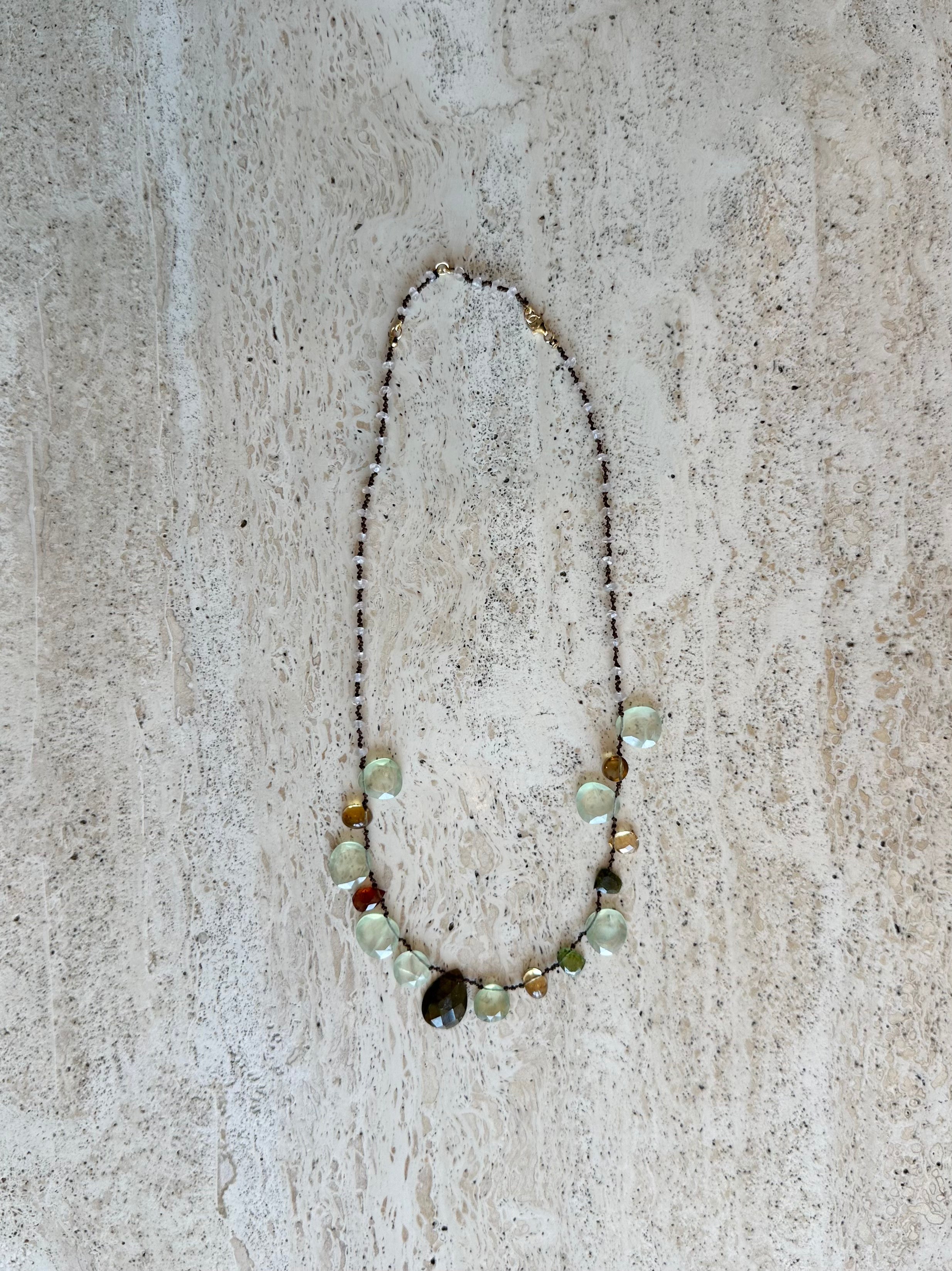 Rose Quartz and Citrine Mix Necklace
