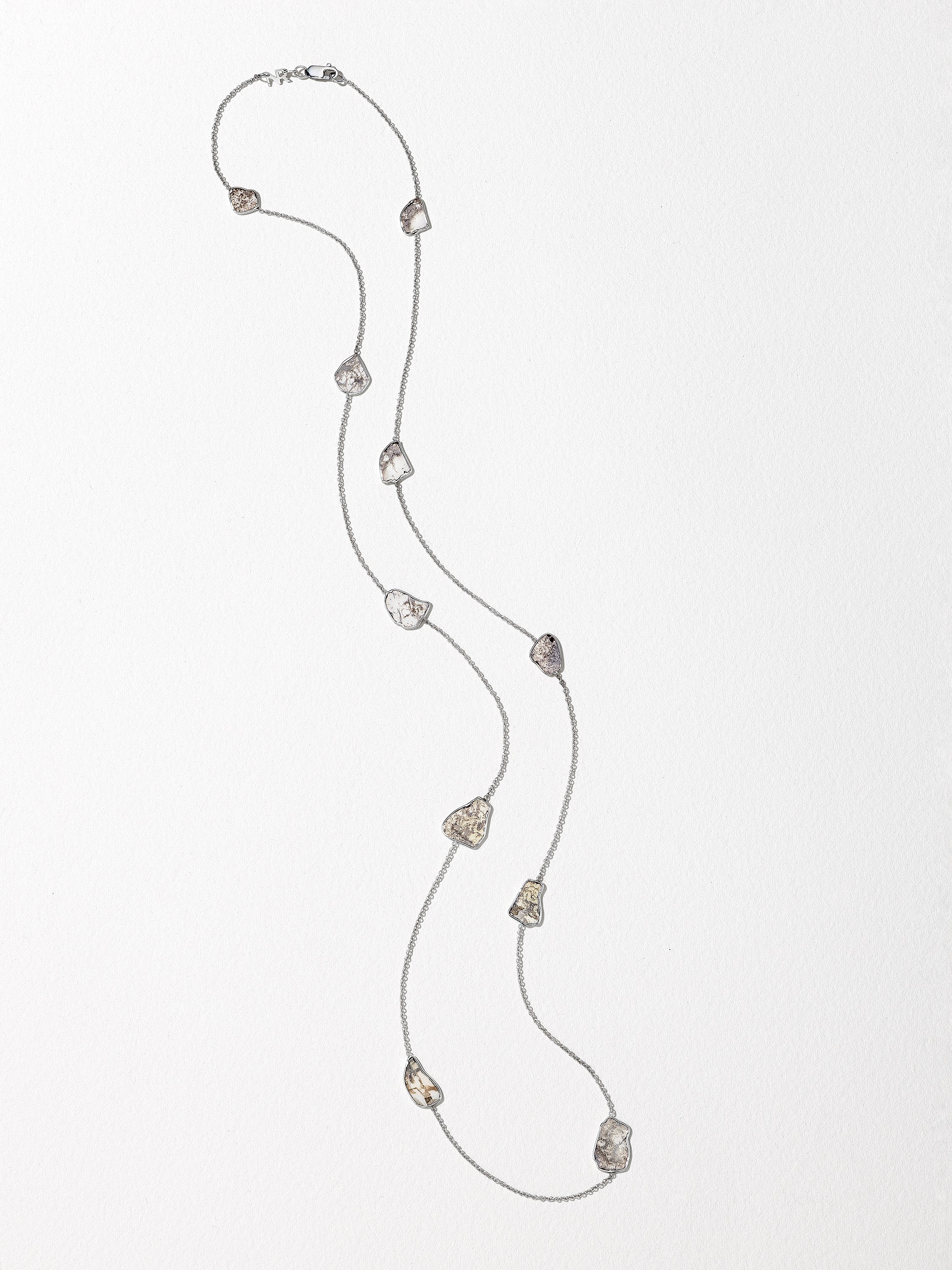 18K White Gold Slice Diamond Chain