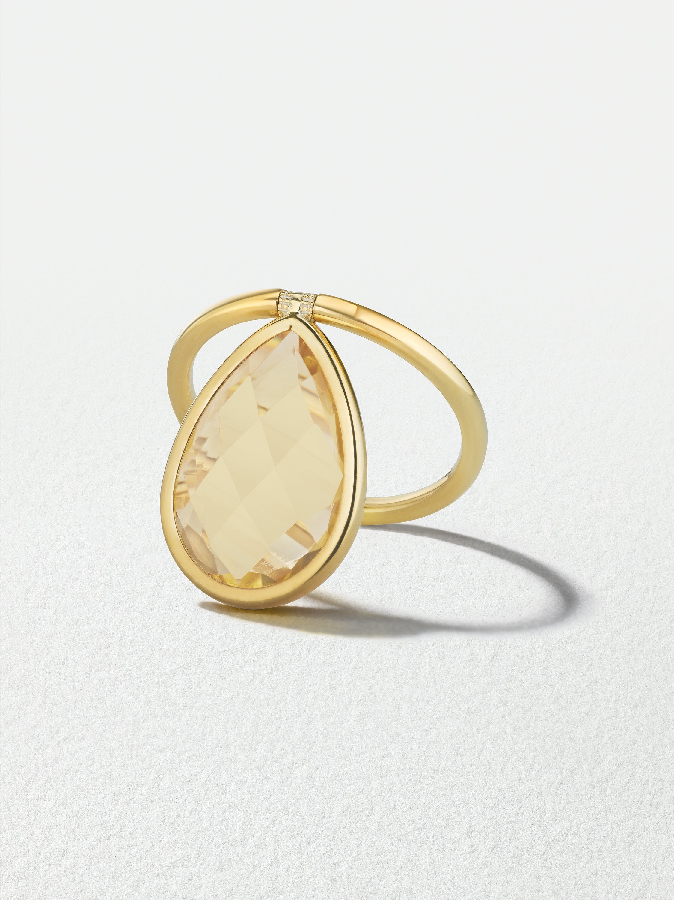 18K Yellow Gold Large Yellow Citrine Calla Flip Ring