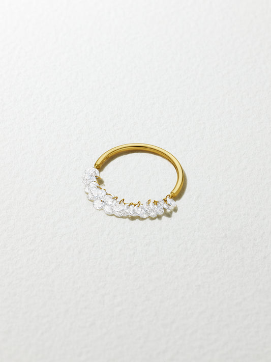 18K Yellow Gold Rosecut Diamond Fringe Ring