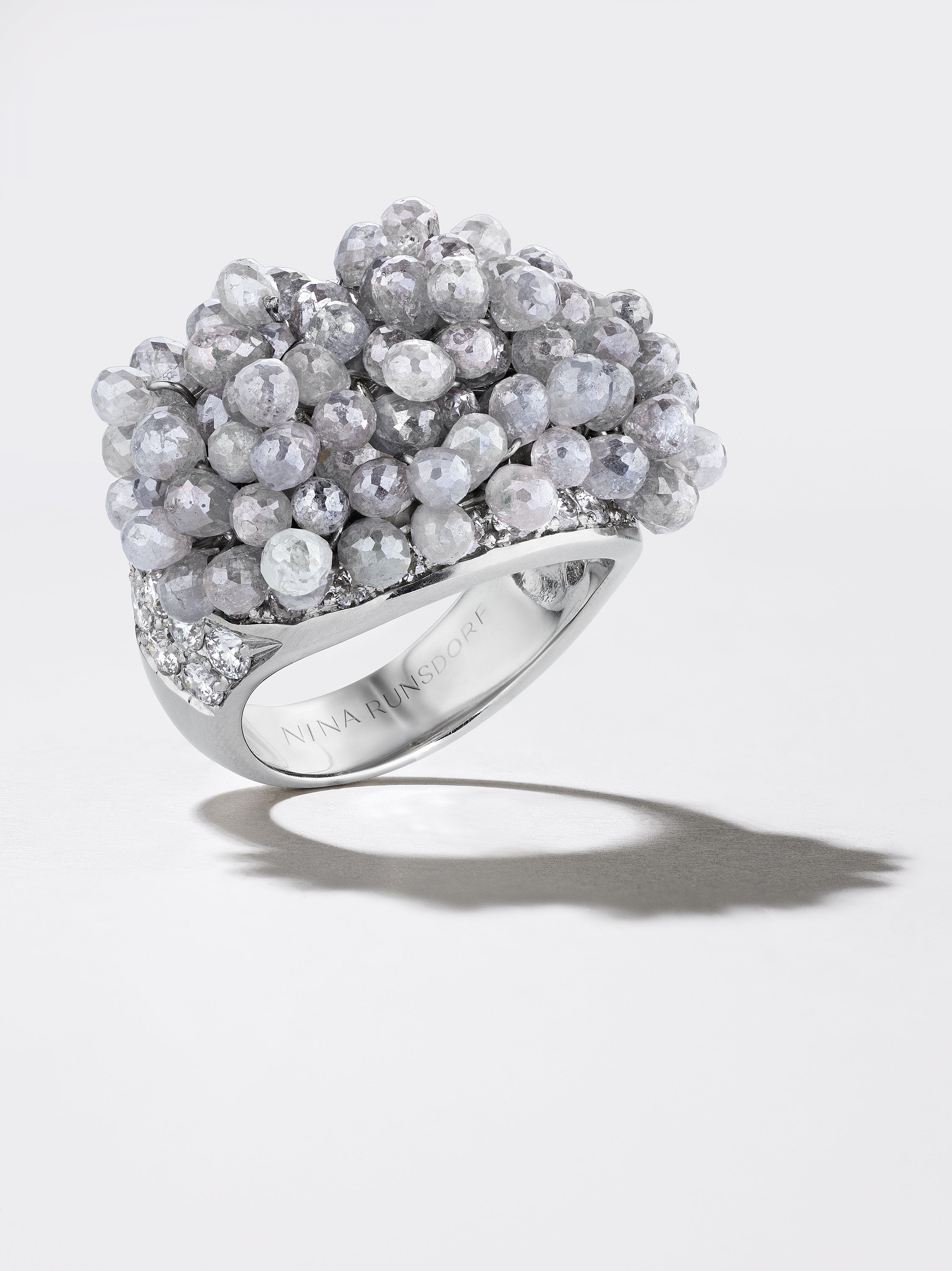 Clair de Lune Grey Diamond Fringe Ring