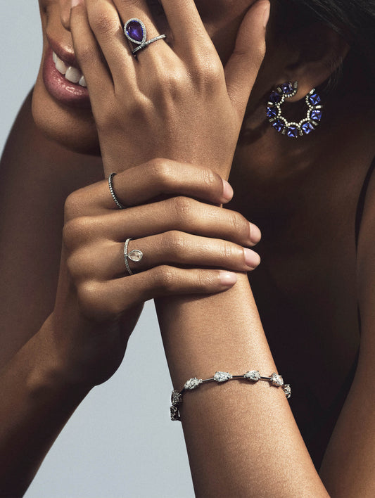 Les Jardins Tanzanite and Diamond Frontal Hoops
