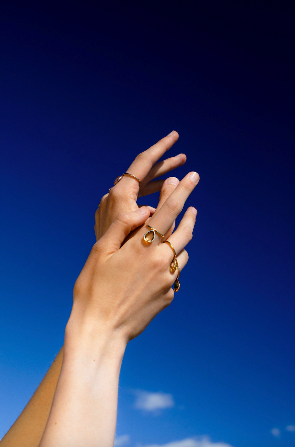 18K Rose Gold Orange Citrine Medium Calla Flip Ring