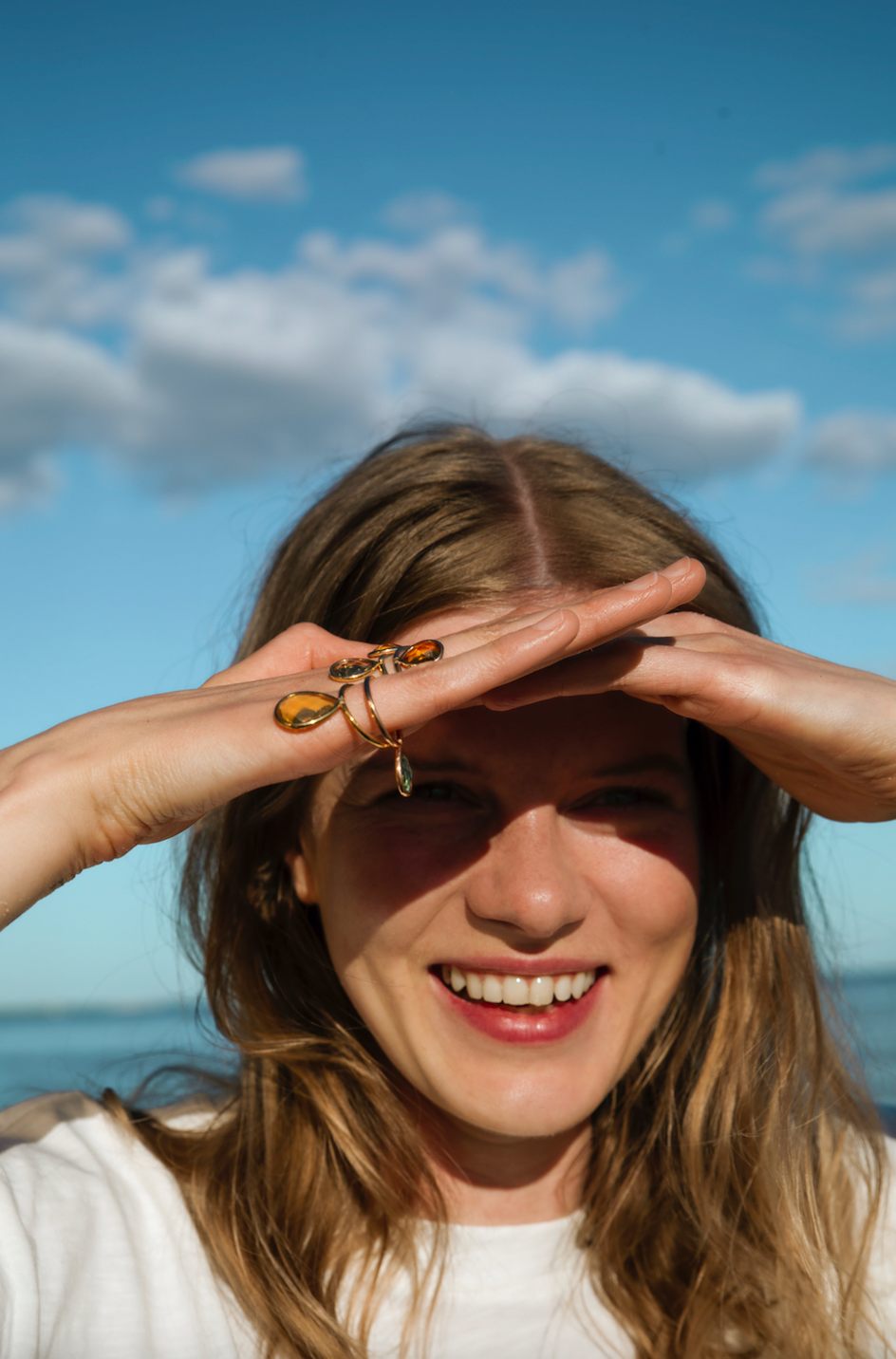 18K Yellow Gold Large Yellow Citrine Calla Flip Ring