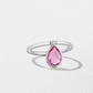 18K White Gold Mini Bright Pink Topaz Calla Flip Ring