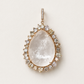 18K Rose Gold Rock Crystal Rosecut Modern Cut Diamond Pendant