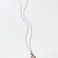 18K White Gold Slice Diamond and Grey Diamond Necklace with Red Enamel