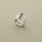 Brown Topaz Baguette Triple Band Ring
