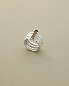 Brown Topaz Baguette Triple Band Ring