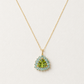 18K Yellow Gold Peridot and Blue Topaz Charm on Cable Chain