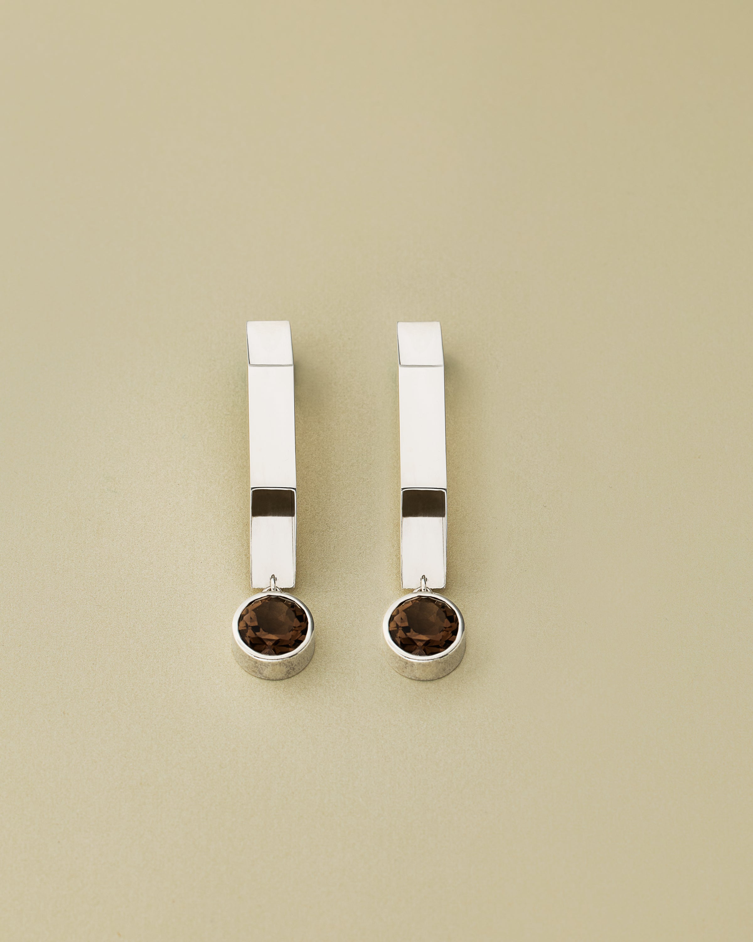 Modular Earring with Brown Topaz Rounds