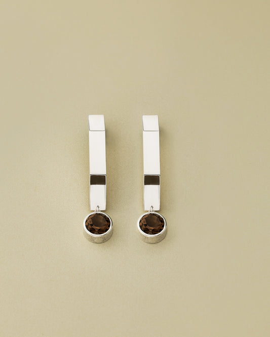 Modular Earring with Brown Topaz Rounds