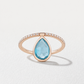 18K Rose Gold Medium Light Blue Topaz Flip Ring