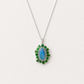 18K White Gold Opal and Tsaraite Garnet Charm