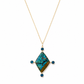 18K Yellow Gold Opal and Apatite Necklace