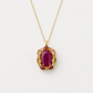18K Yellow Gold Glass Ruby and Sapphire Charm