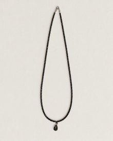 18K White Gold Black Diamond Bead Necklace