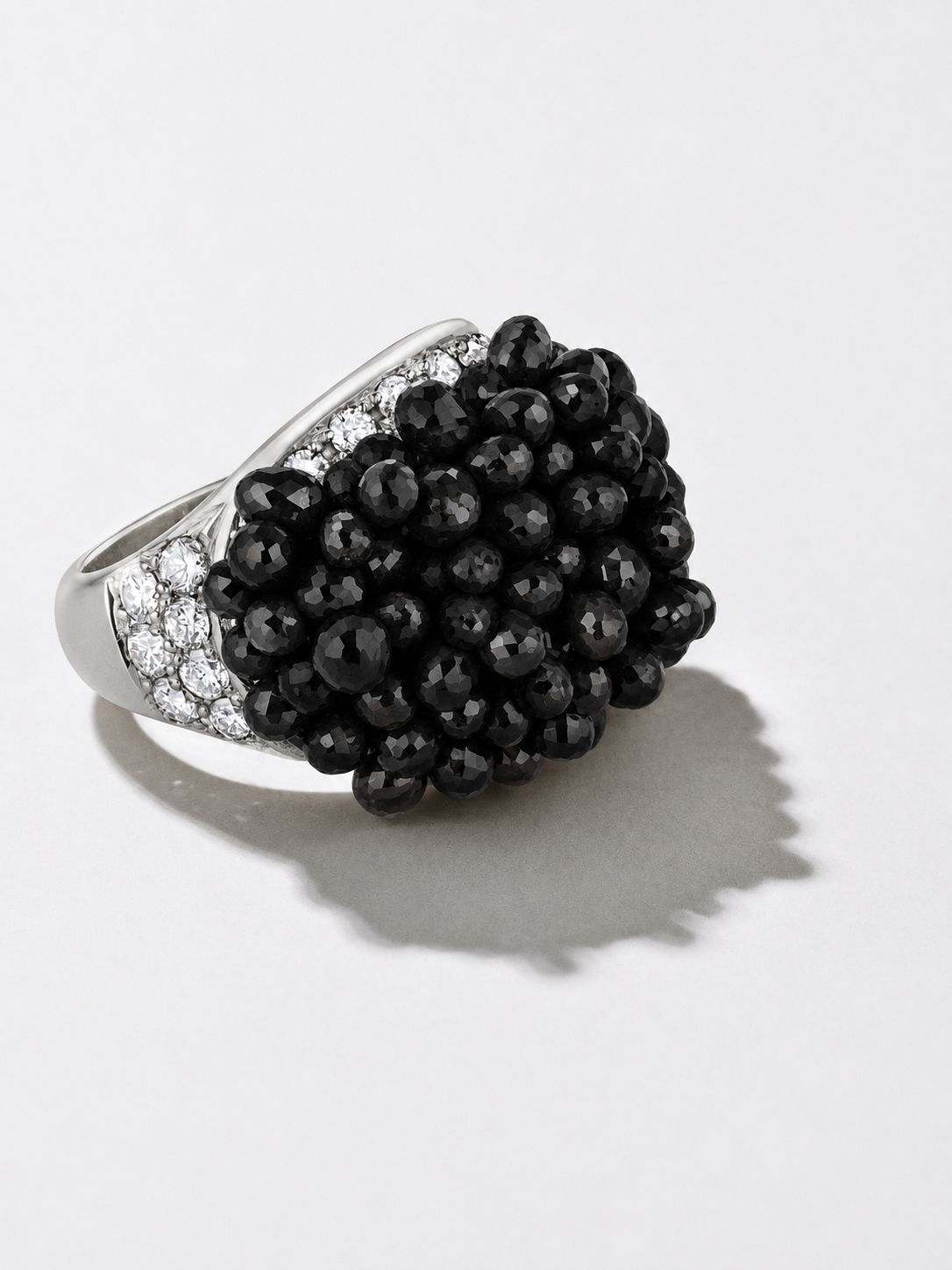 Clair de Lune Black Diamond Fringe Ring