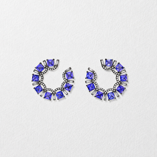 Les Jardins Tanzanite and Diamond Frontal Hoops
