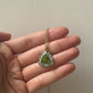18K Yellow Gold Peridot and Blue Topaz Charm on Cable Chain