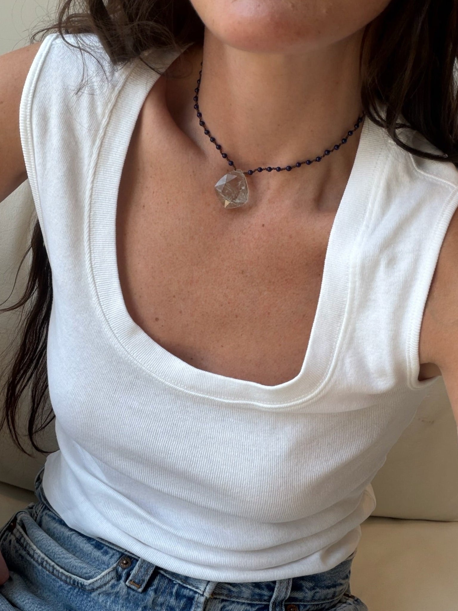 Lapis and Crystal Necklace