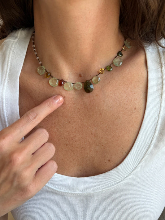Rose Quartz and Citrine Mix Necklace