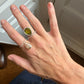 18K Rose Gold Bezel Set Cognac Diamond Flip Ring with Pavé Diamond Band