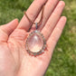 18K Rose Gold Rock Crystal Rosecut Modern Cut Diamond Pendant