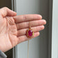 18K Yellow Gold Glass Ruby and Sapphire Charm