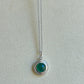 18K White Gold Emerald Cabochon Charm Necklace