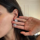18K White Gold Straight Baguette Icy Diamond Stud
