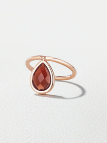 18K Rose Gold Garnet Mini Calla Flip Ring