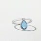 18K White Gold Blue Topaz Mini Flip Ring