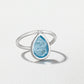18K White Gold Blue Topaz Calla Flip Ring