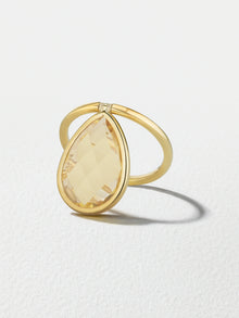 18K Yellow Gold Large Yellow Citrine Calla Flip Ring