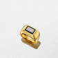 18K Yellow Gold Emerald Cut Diamond Pinky Ring