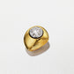 18K Yellow Gold Round Brilliant Cut Diamond Pinky Ring