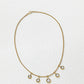 18K Yellow Gold 5 Round Brilliant Cut Diamond Necklace