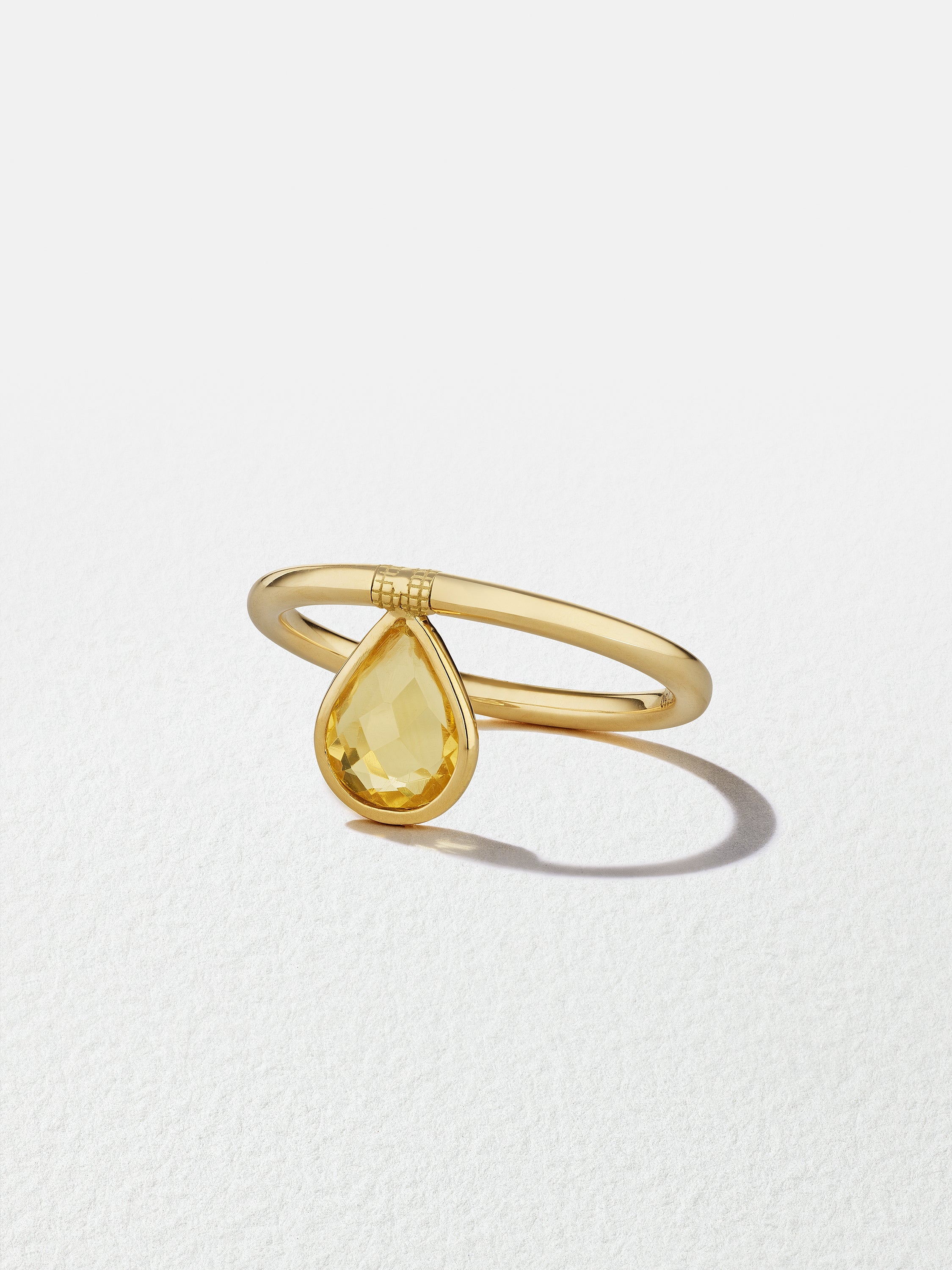 18K Yellow Gold Mini Citrine Calla Flip Ring