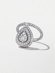 18K White Gold Diamond Melee Flip Ring