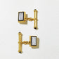 18K Yellow Gold Baguette Diamond Cufflinks