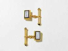 18K Yellow Gold Baguette Diamond Cufflinks