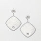 18K White Gold Carved Icy Jade Earrings with Baguette Diamond Flower Tops