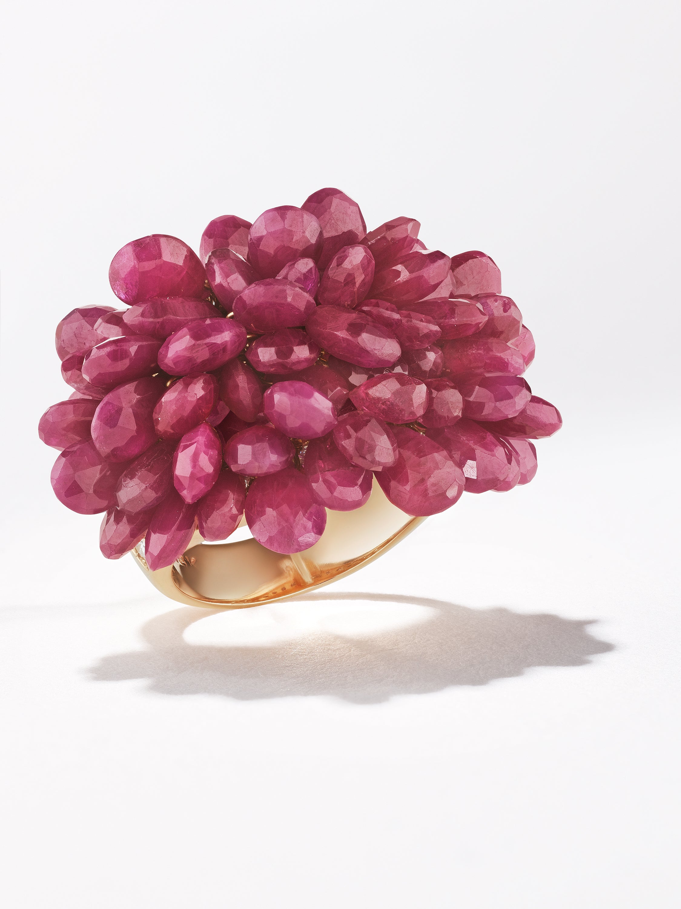 18K Rose Gold Ruby Fringe Ring