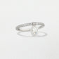 18K White Gold Rosecut Diamond Flip Ring with 1 Row Pavé Diamond Band