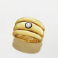 18K Yellow Gold Stacked Ring with 0.10ct Round Diamond