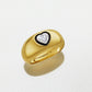18K Yellow Gold Heartshape Diamond Pinky Ring